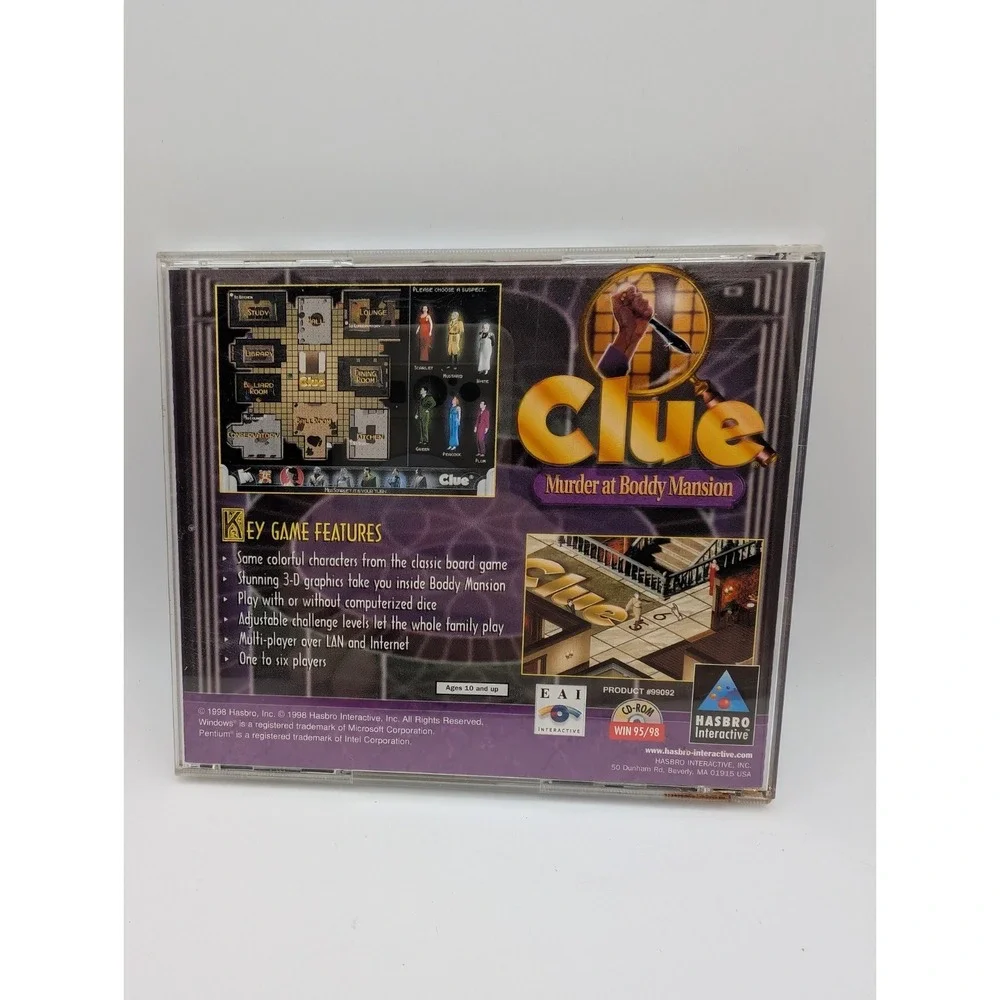 CLUE - Murder‎ at Boddy Mansion (PC, CD-ROM © 1998) Hasbro Interactive Game